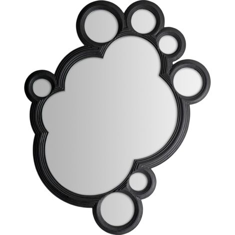 Miroir Riley Design Bois Noir Contemporain - Noir élégant effet bois contemporain