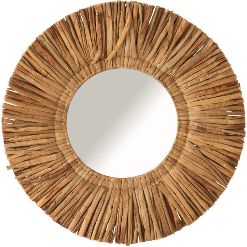 Miroir rond 103 cm en jacinthe d'eau naturelle