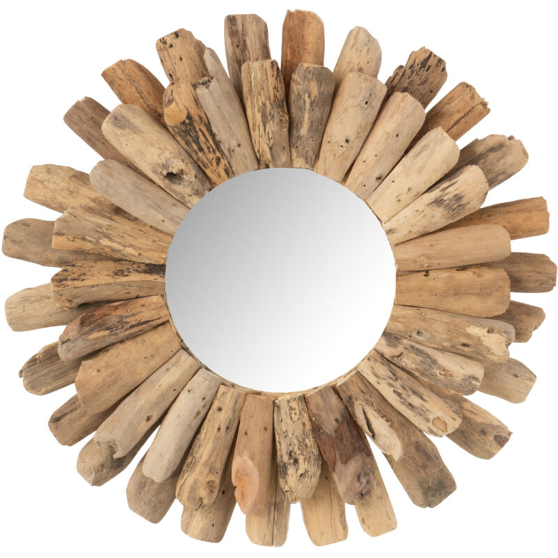 M&s - Miroir rond 35 cm en bois flotté naturel