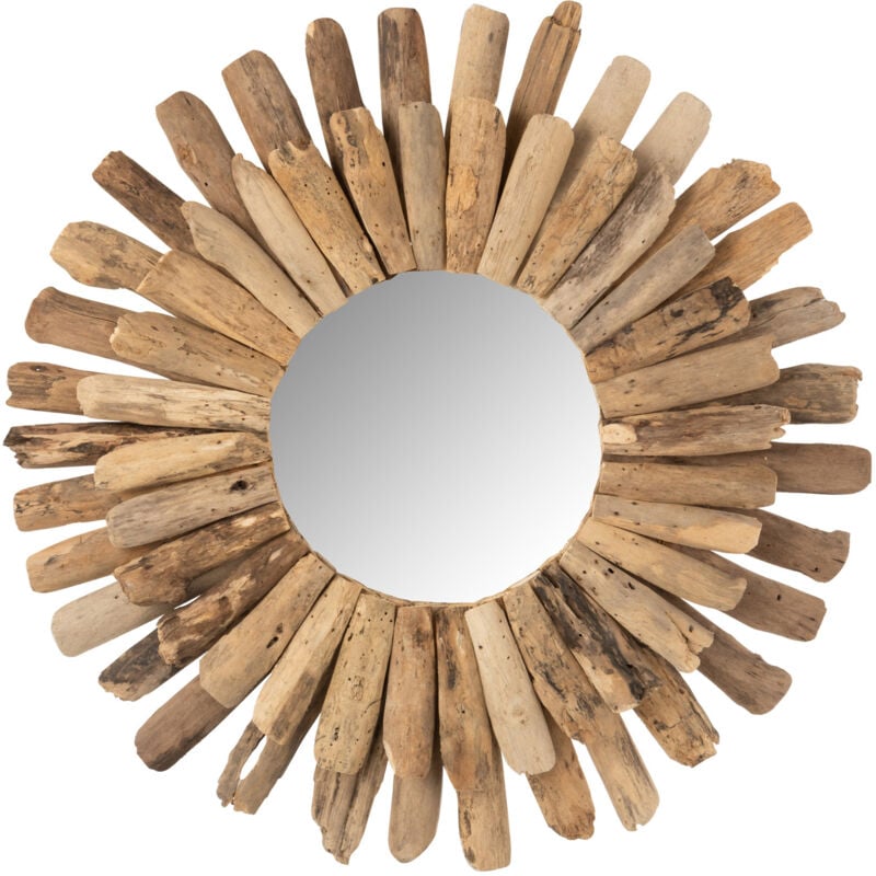 Miroir rond 70 cm en bois flotté naturel