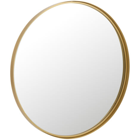 Miroir rond 80x4x80 cm en métal doré
