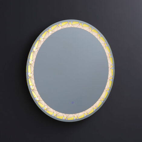 Miroir rond à LED de 80 cm coloré