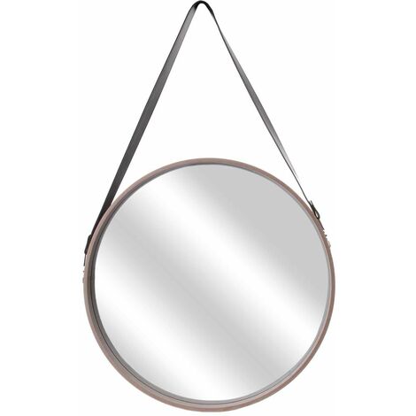 Miroir rond à suspendre avec une anse