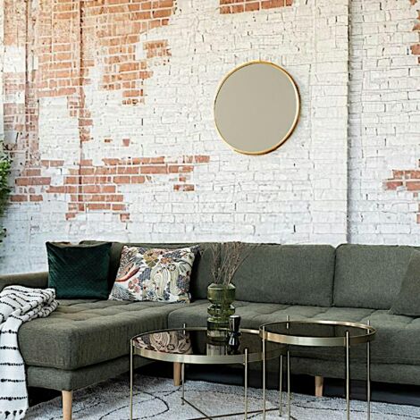 Miroir rond avec cadre en aluminium doré ø60 cm SEOUL