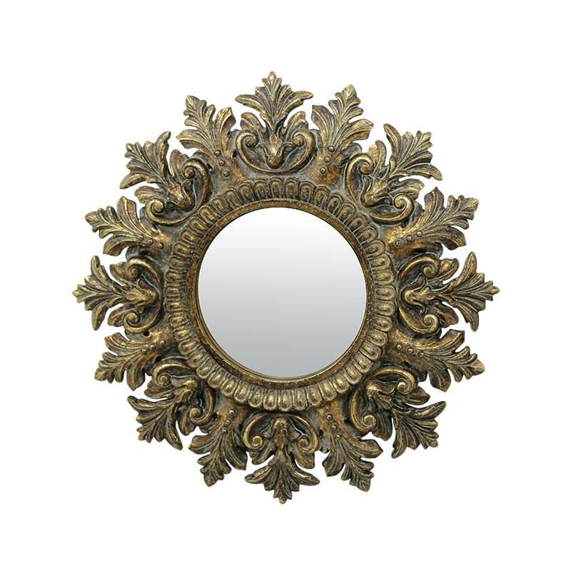 Emde - Miroir rond baroque patiné 30 cm