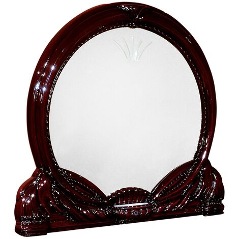 Miroir rond bois brillant acajou Venize 111cm