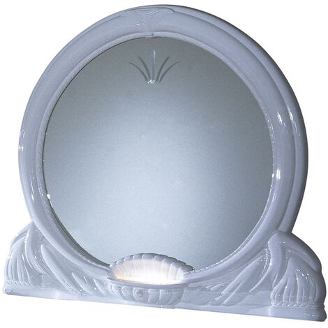 Miroir rond bois brillant blanc Venize 111cm