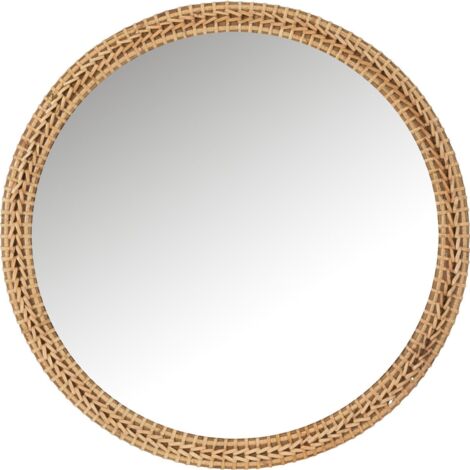 Miroir rond bois naturel style scandinave pour une déco chaleureuse - Bois naturel clair et authentique