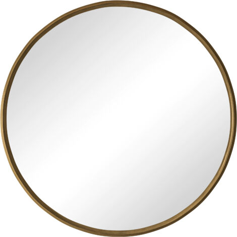 Miroir rond bronze 80 cm - Cadre métal robuste - Fixation murale - Pour salle de bains, chambre, couloir, comptoir - Déco intérieure élégante - Design classique