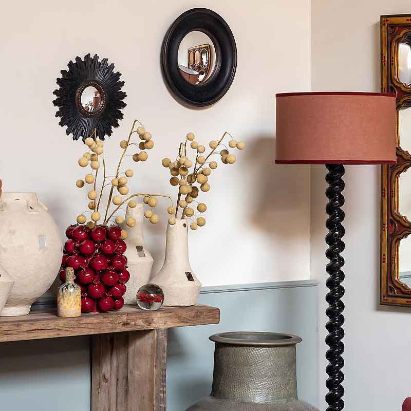 Miroir rond convexe noir 26cm