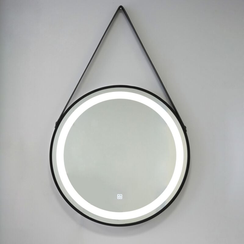 Iperbriko - Miroir rond de 60 cm avec rétroéclairage.