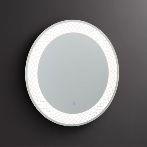 Miroir rond de 70 cm avec éclairage LED.