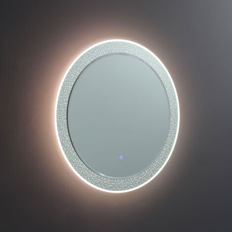 Miroir rond de 80 cm avec éclairage LED.