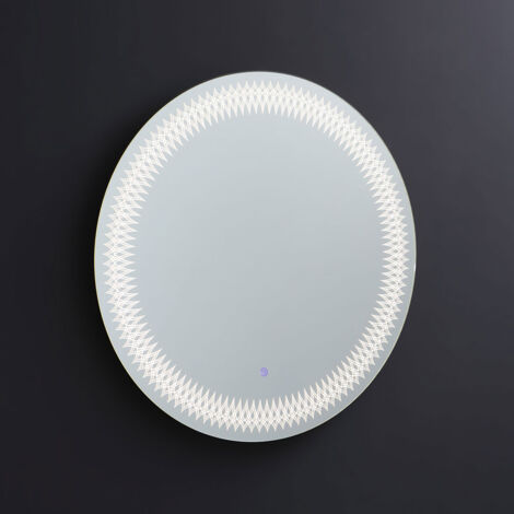 Miroir rond de 80 cm avec éclairage LED intégré.