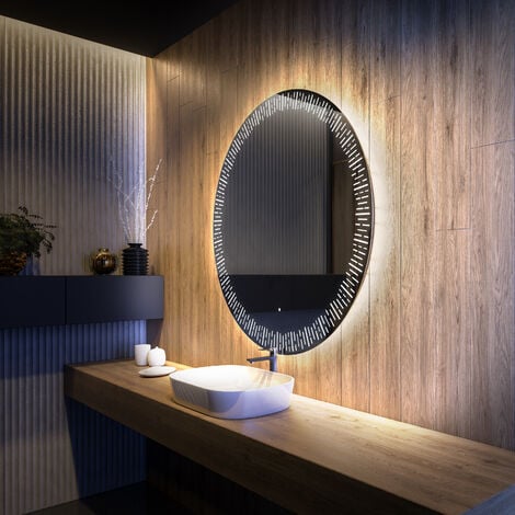 Arrondie Illumination LED Miroir Sur Mesure Eclairage Salle De Bain L142 -  Artforma