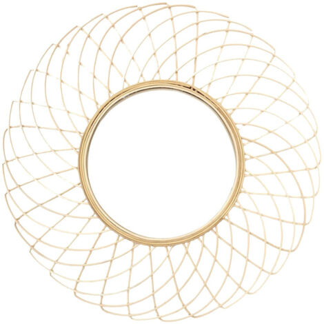 Miroir Rond Déco Rosace en Bambou Ø90cm