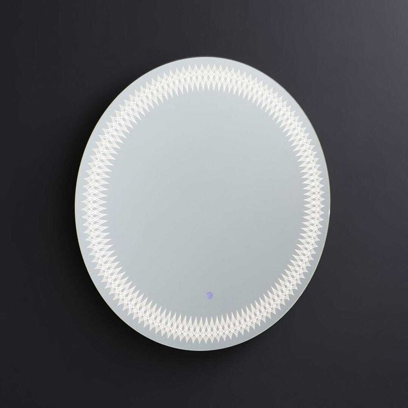 Kiamami Valentina - Miroir Rond Décoratif De 80 Cm Avec Led Intégrée