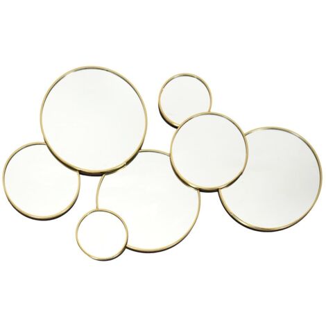 Miroir Rond Doré Décoratif