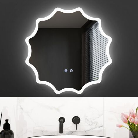 Miroir Rond Éclairé Intensité Variable 3 Couleurs Argent CW60218
