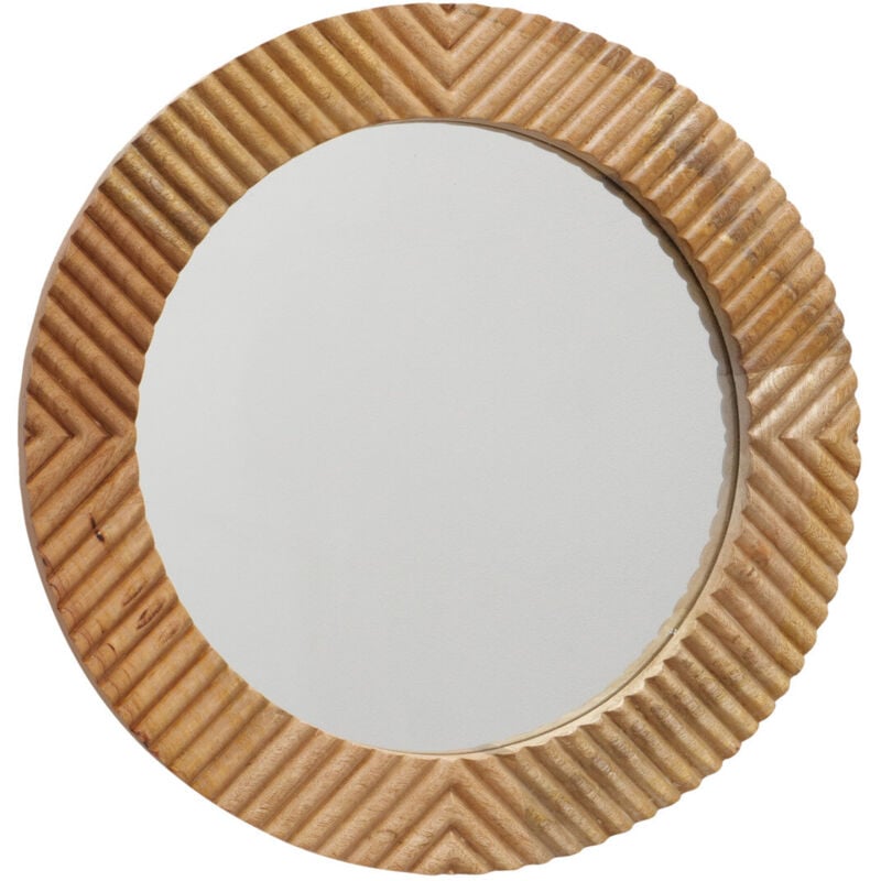 Boltze Gruppe - Miroir rond en cadre de bois de mangue luke, ø 56 cm
