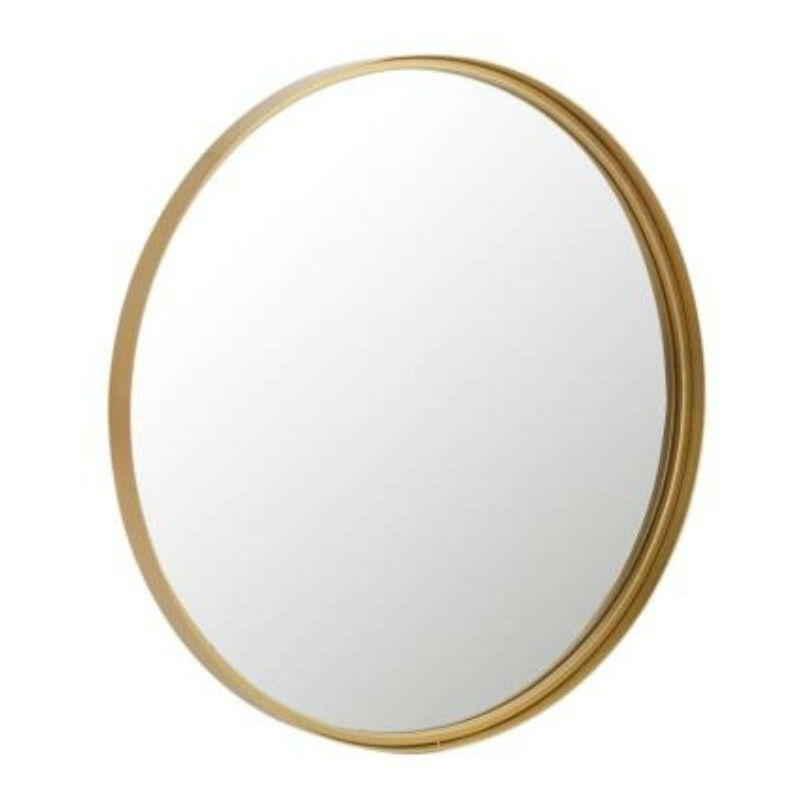 Hellin - Miroir rond en métal doré à bord haut D60 - pako