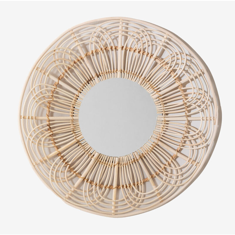 Miroir rond en rotin (Ø60 cm) Corent Sklum naturel