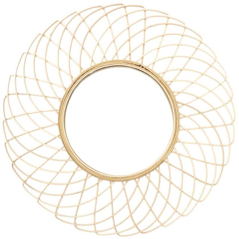 The Home Deco Factory - Miroir rond en rotin Rosace 90 cm