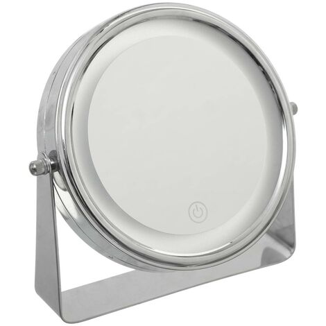 Miroir rond et rotatif à led 19 cm - 5 five simply smart - Argent