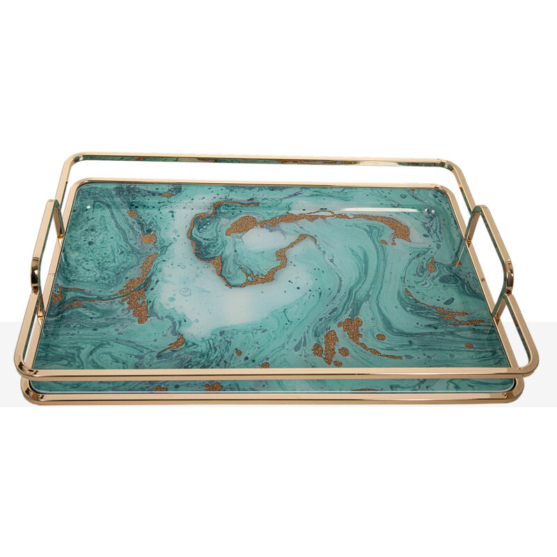 Poignées en métal pour plateau en verre