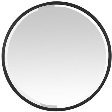 Miroir rond métal noir 80x80cm
