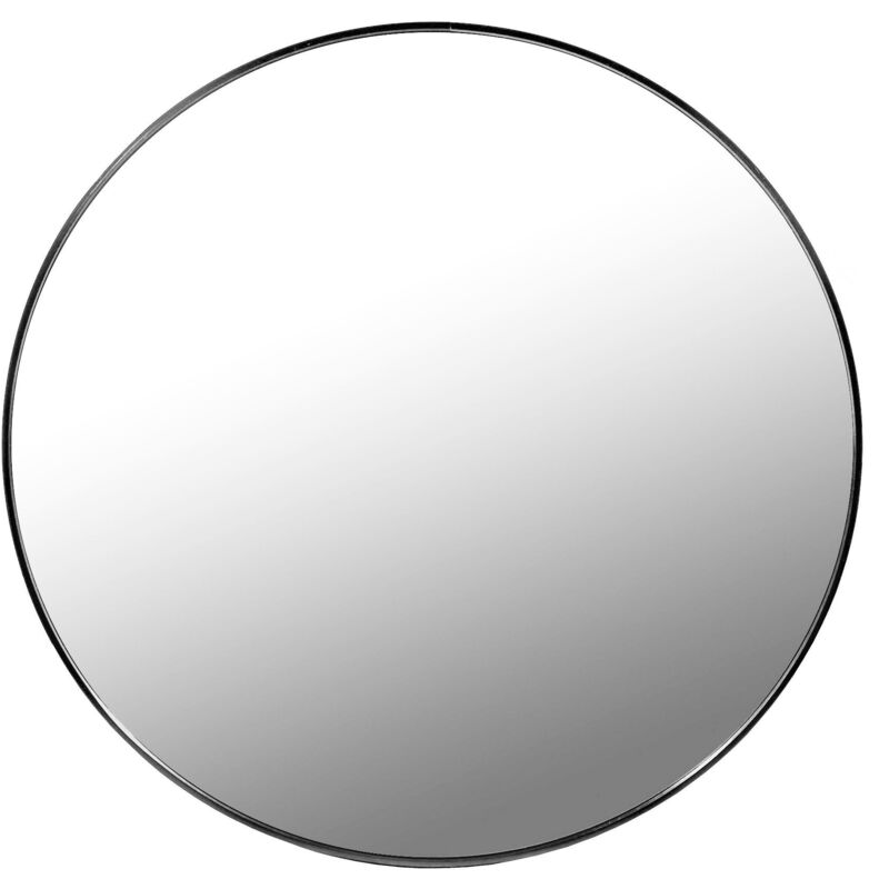 Viking Choice - Miroir rond - Miroir de salle de bain - Miroir mural - ø 80 cm - noir