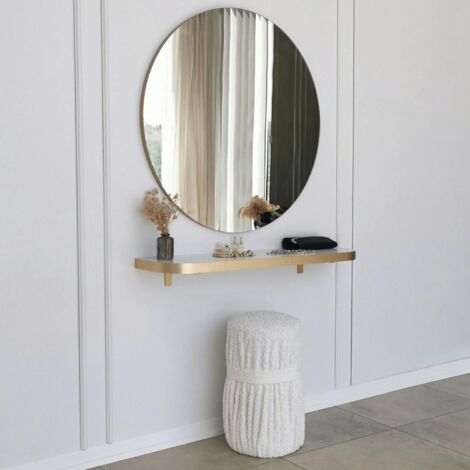 Miroir rond moderne avec bordure dorée Ø90 cm CODY