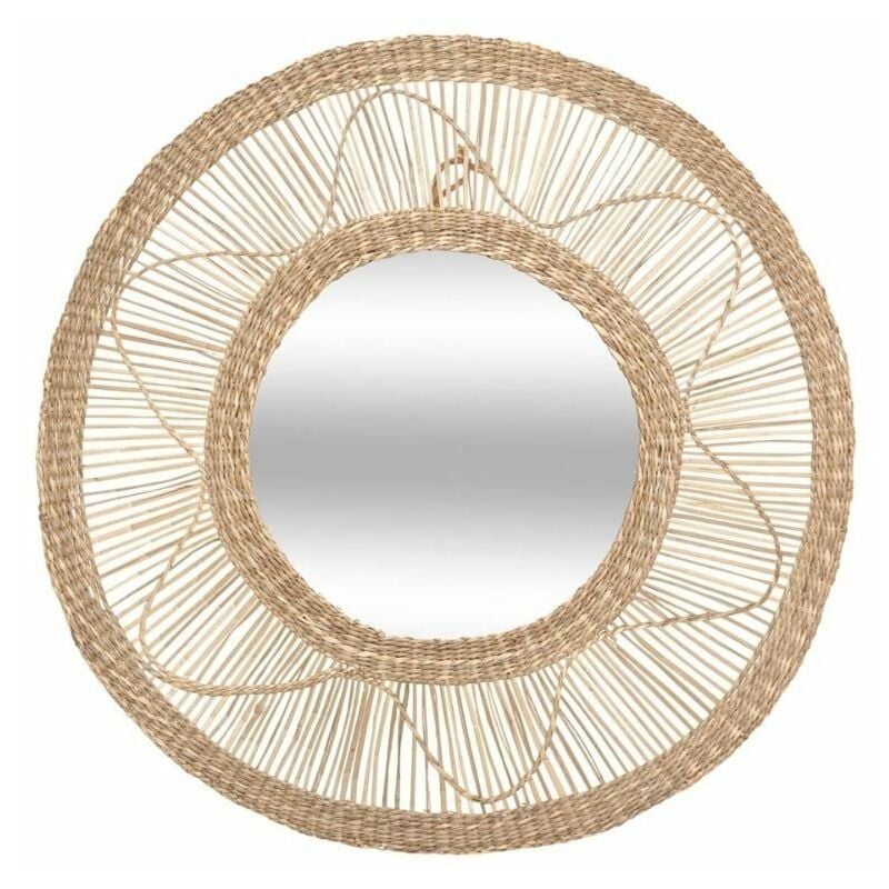 Miroir Rond Roseau Tressé 58 cm Silumen