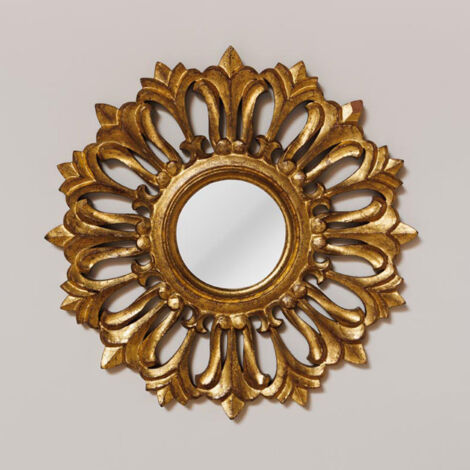 Miroir rond Valentine doré résine 60x60x60cm