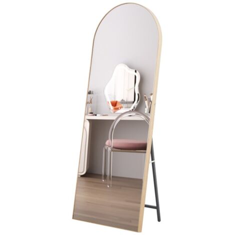 Miroir ROSALIA – 60x160 cm – Finition chêne vieilli – Grand miroir sur pied – Charme rustique