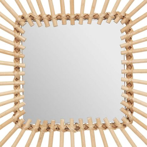 Miroir rotin carré 40x40