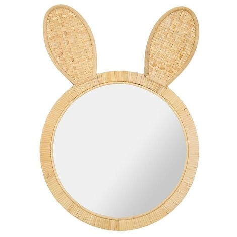 Miroir rotin lapin