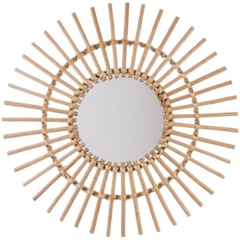 MIROIR SOLEIL EN ROTIN - Ø 58 X EP. 2 CM