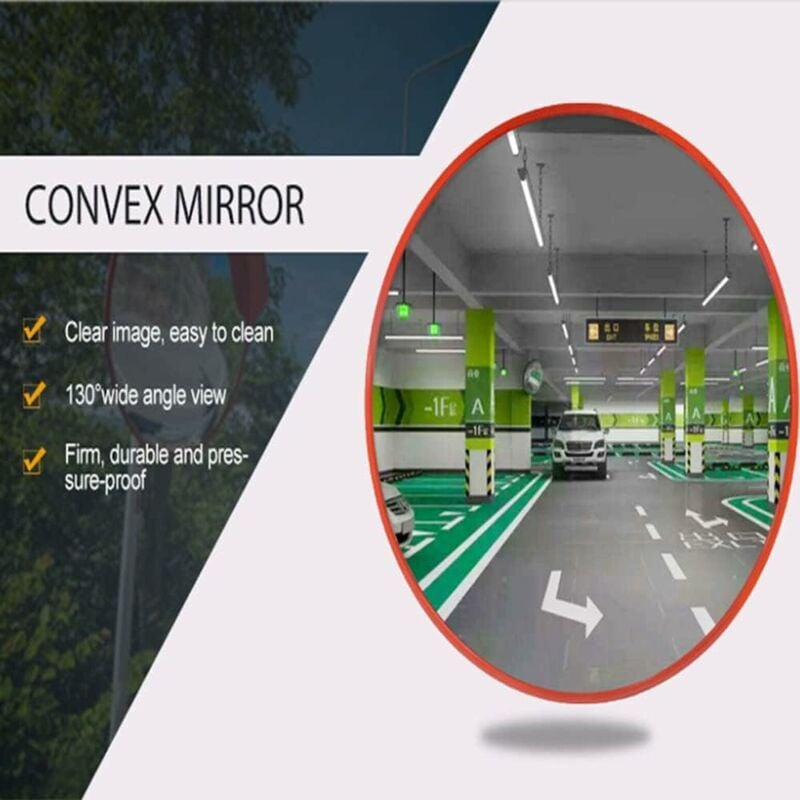 Miroir routier convexe courbe grand angle Miroir convexe de sécurité 30 CM