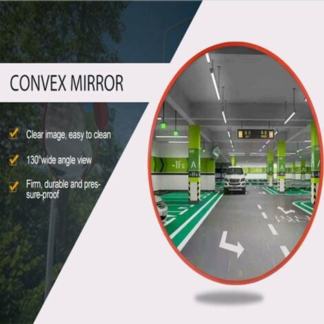 Miroir convexe de sécurité incurvé grand angle avec support