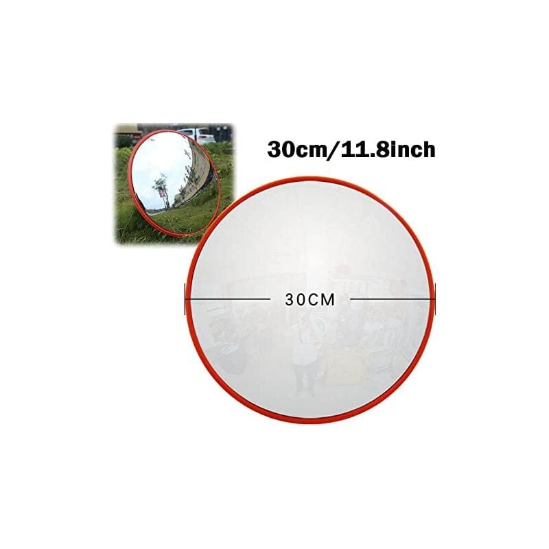 Lucn - Miroir routier Miroir de circulation convexe 30 cm pour routes, entrepôts, garages, magasins et bureaux, miroirs de sécurité/miroir