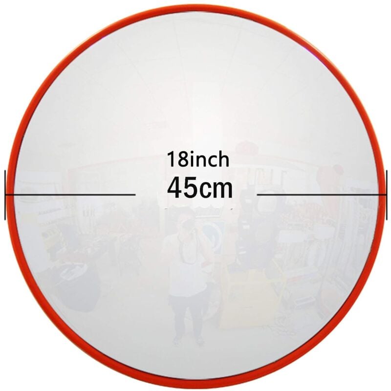 Lucn - Miroir routier Miroir de circulation convexe 45 cm pour routes, entrepôts, garages, magasins et bureaux, miroirs de sécurité/miroir