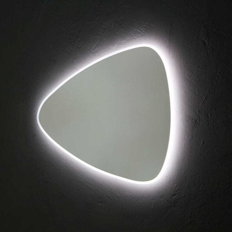 Kiamami Valentina - Miroir Réversible Forme De Goutte 100X75 Cm Éclairage Indirect à Led Réversible