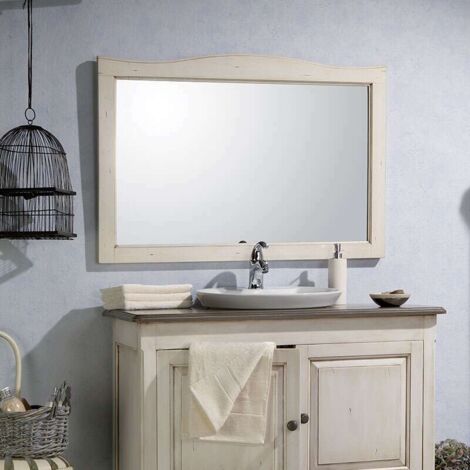 Miroir salle de bain - 140 cm en Acacia blanc vieilli - Garriguo