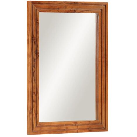 Miroir salle de bain 50x70 cm bois massif d'acacia et verre vidaXL