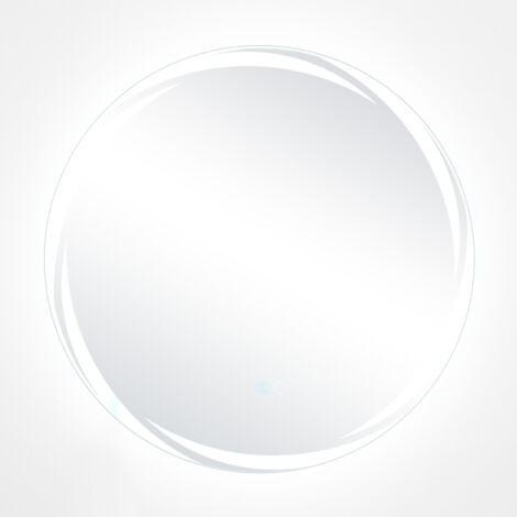 Miroir Salle de Bain avec Eclairage 60 × 60 cm, Miroir Rond Mural Antibuée, 3 Couleurs, Luminosité Réglable, Miroir Maquillage Antidéflagrant