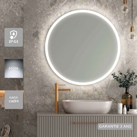 Miroir Salle de Bain LED Ø100cm - Rétro-éclairé avec Éclairage Frontal (6500K) - BELGICA LEDIMEX