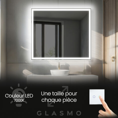 Miroir Salle de Bain LED 150x100 cm Aurora - Horizontal Rectangulaire Miroir Mural Avec Éclairage Intégré Miroir Lumineux - Blanc Froid 7000 K