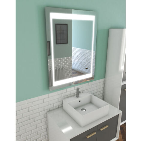 Miroir salle de bain LED auto-éclairant CHRONOS 140x70x4.5cm