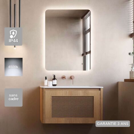 Miroir Salle de Bain LED Rétro-éclairé (6500K) - 80x80cm - DINAMARCA LEDIMEX